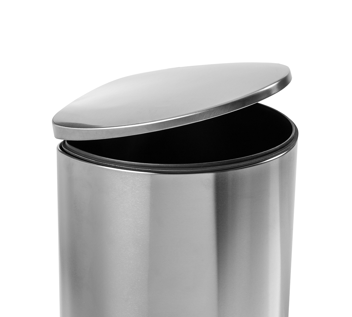 Shop Honey Can Do 40-liter Semi-round Stainless Steel Step Trash Can With Lid In Silver
