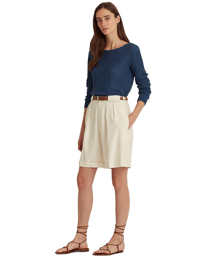 Ralph lauren pleated shorts outlet
