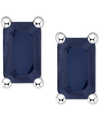 Tanzanite Stud Earrings (1/2 ct. t.w.) in 14k White Gold (Also in Emerald, Sapphire & Ruby)