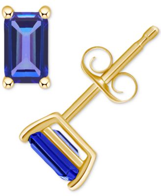 Tanzanite Stud Earrings (1/2 ct. t.w.) in 14k Gold (Also in Emerald, Ruby & Sapphire)