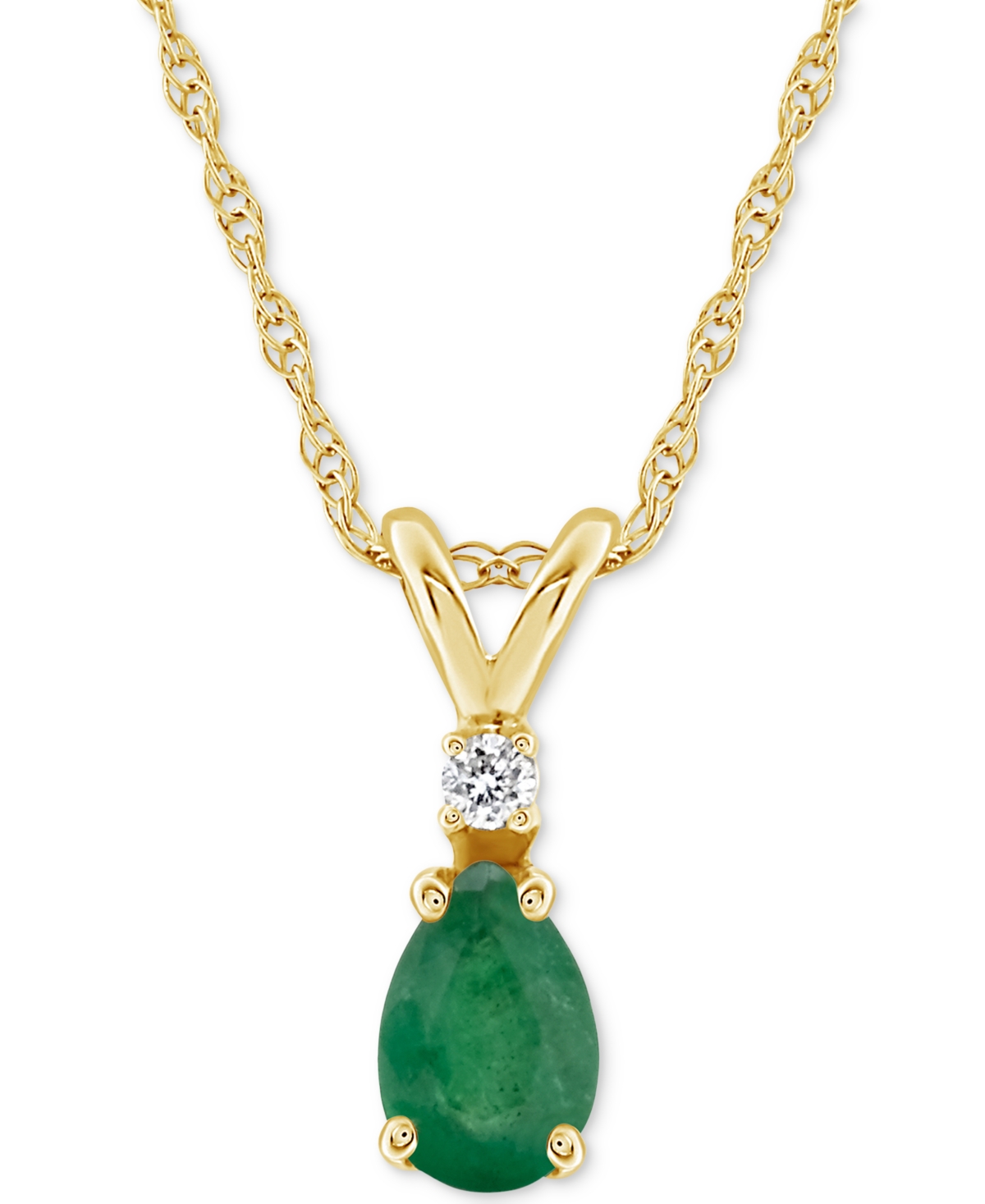 MACY'S SAPPHIRE (1/2 CT. T.W.) & DIAMOND ACCENT 18" PENDANT NECKLACE IN 14K GOLD (ALSO IN RUBY & EMERALD)