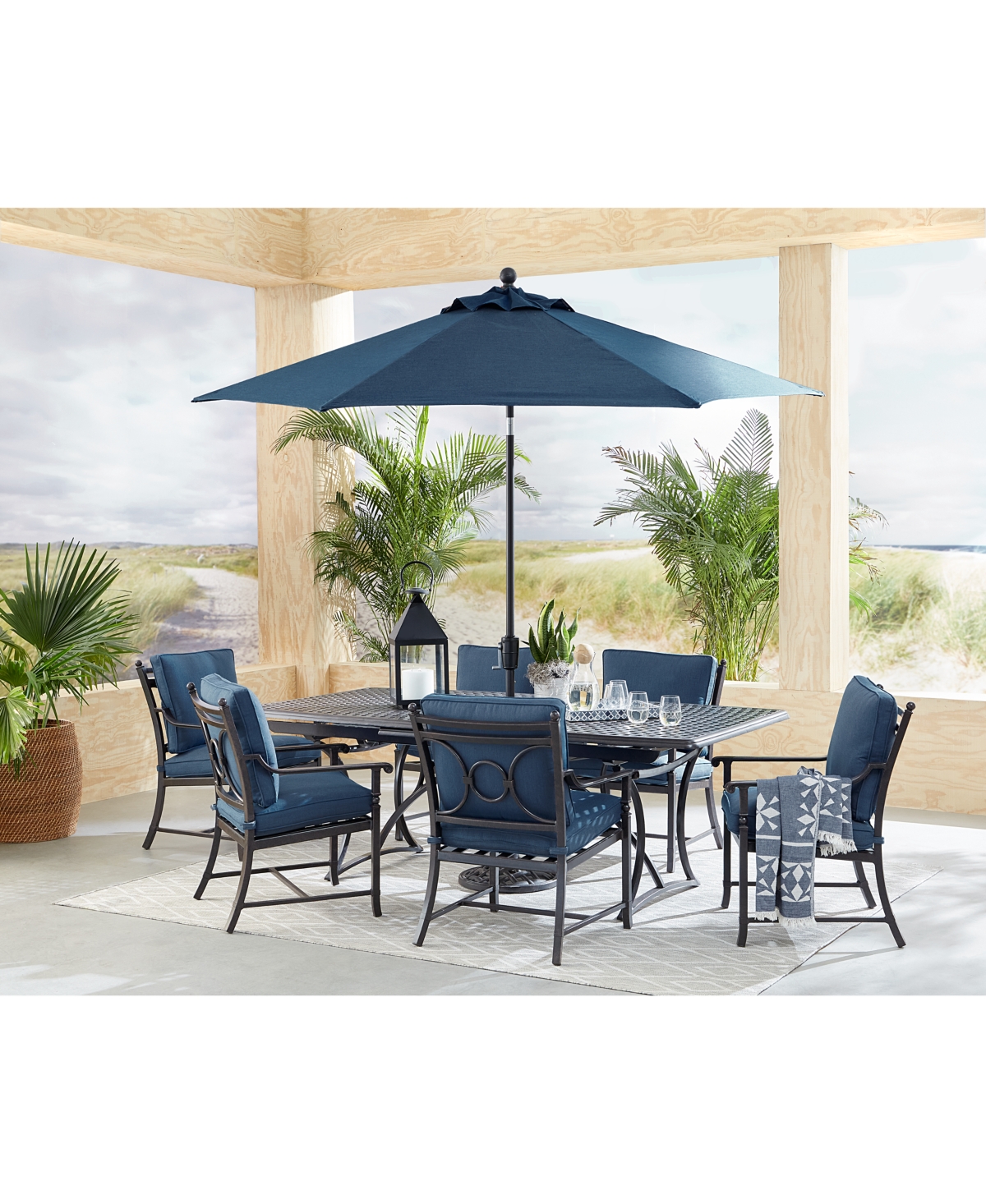 Agio Holland Outdoor 7pc Dining Set, Created For Macy's In Remy Lotus