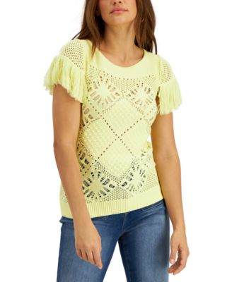 macys yellow sweater