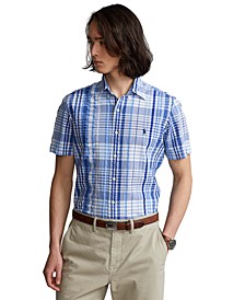 Men's Classic-Fit Plaid Seersucker Shirt