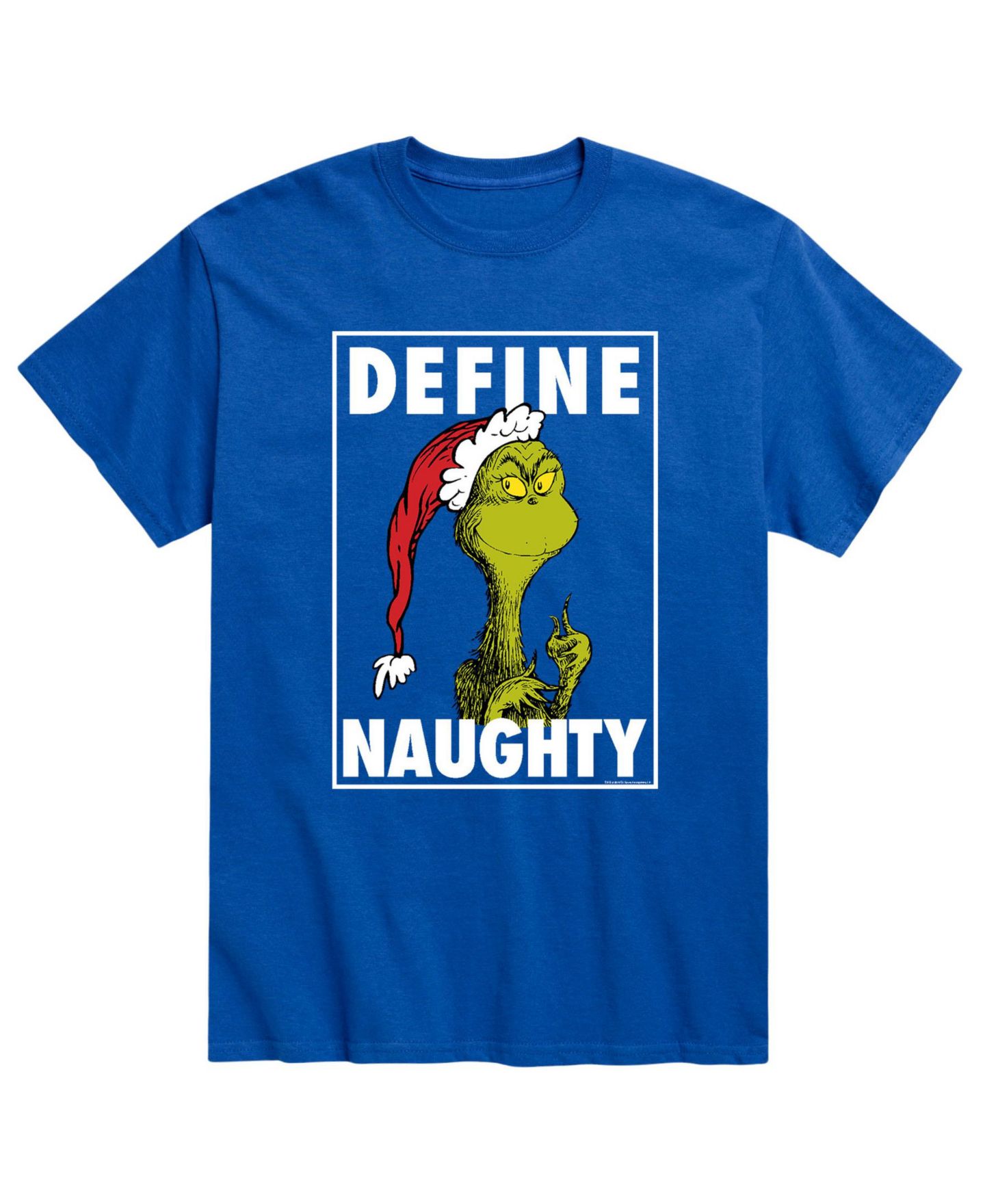 Мужская футболка AIRWAVES Dr. Seuss The Grinch Define Naughty, цвет: Синий — фото 1