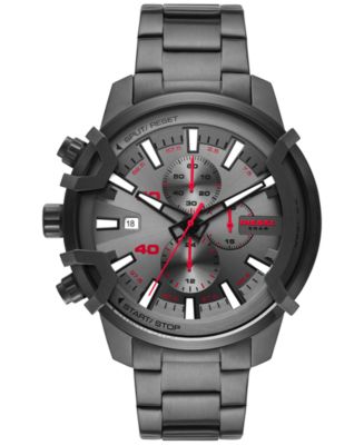 Diesel Men's Chronograph Griffed Gunmetal-Tone Stainless Steel