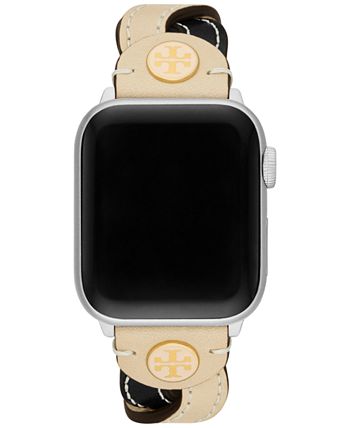 Braided Black & White Leather Band For Apple Watch® 38mm/40mm