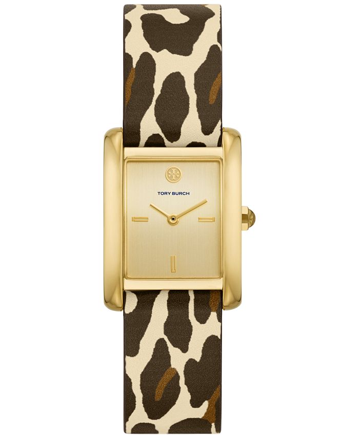 Tory Burch Women's The Eleanor Animal Print Leather Strap Watch 24mm &  Reviews - All Watches - Jewelry & Watches - Macy's