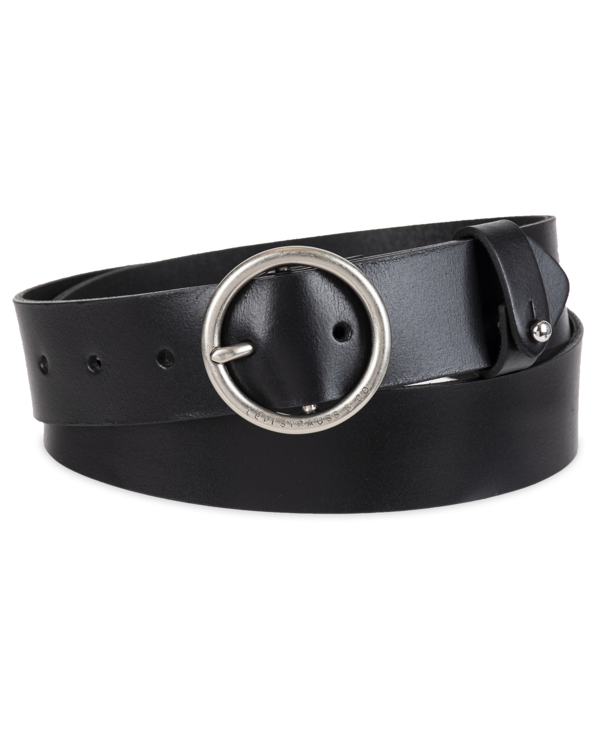 Levi's Women's Circular Center Bar Buckle Leather Belt In Black