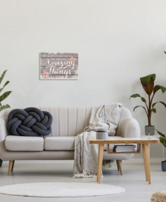 Beautiful Girl Inspirational Kids Flower Word Design Wall Plaque Art, 13" x 19"