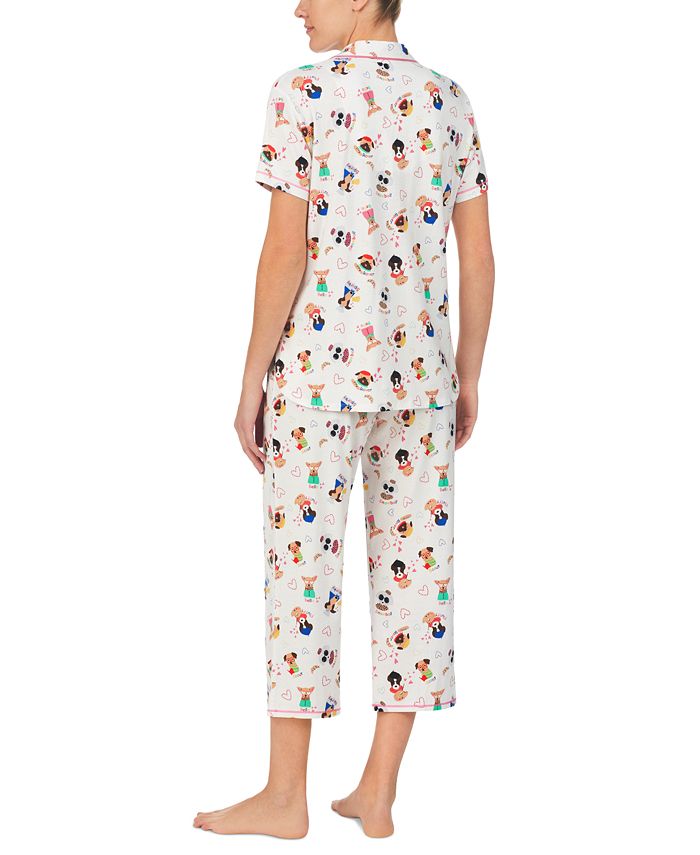 Cuddl Duds Printed Short Sleeve Notch-Collar Capri Pajama Set & Reviews - All Pajamas, Robes ...