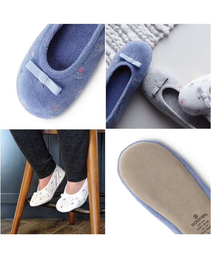 isotoner women's terry ballerina