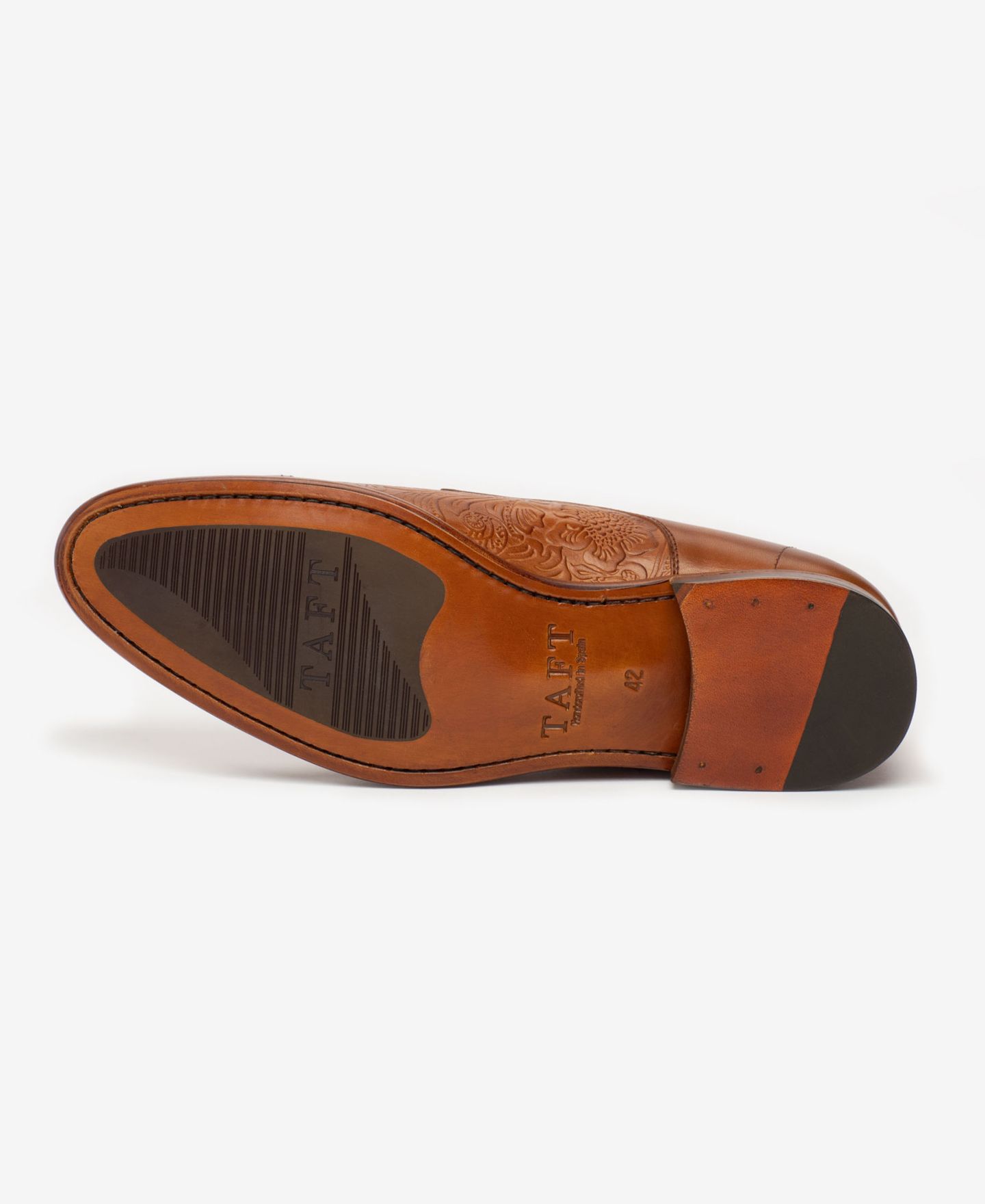 Обувь Taft Men's Lucca Embossed Floral Leather Monk Strap Dress Shoes, цвет: Медовый с принтом — фото 9