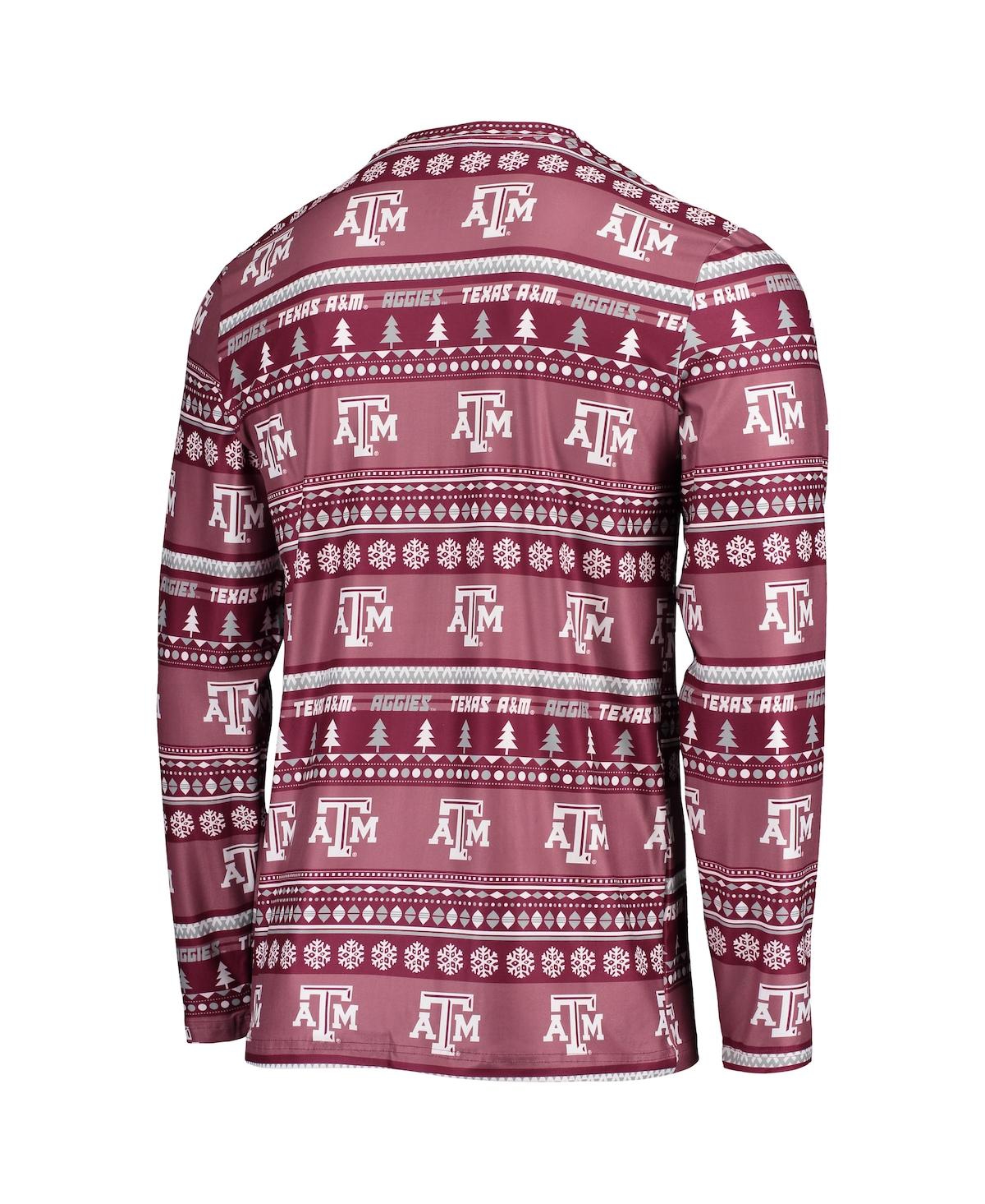 Shop Concepts Sport Men's Maroon Texas A&m Aggies Ugly Sweater Long Sleeve T-shirt And Pants Sleep Set