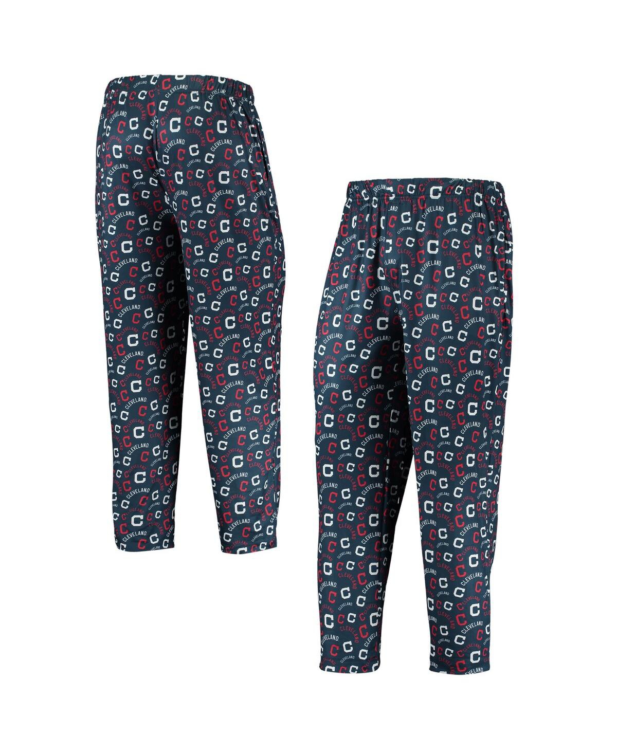 Men's Navy Cleveland Indians Cooperstown Collection Repeat Pajama Pants - Navy