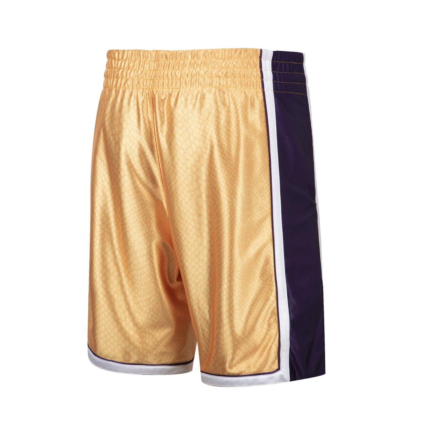 Мужские шорты Mitchell & Ness Kobe Bryant Gold-Tone and Purple Los Angeles Lakers Authentic Reversible — фото 2