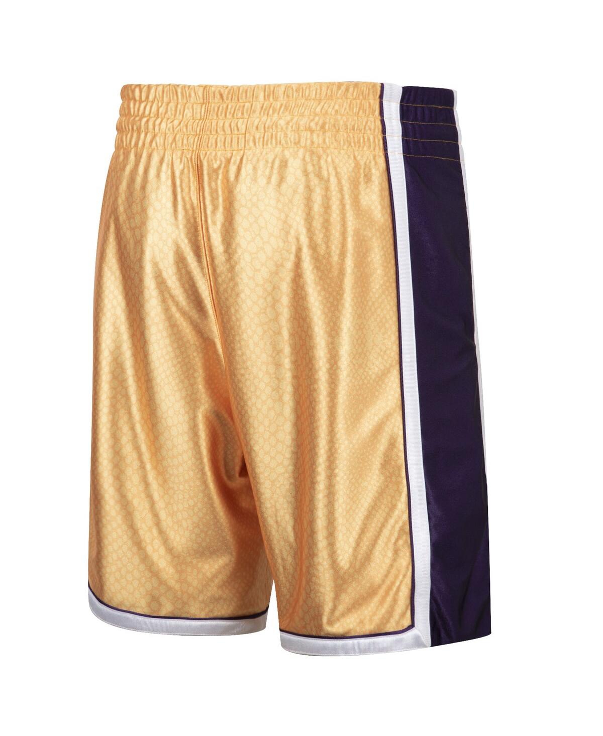 Mitchell & Ness Men's Kobe Bryant Gold-tone And Purple Los Angeles Lakers Authentic Reversible Shorts In Gold-tone,purple