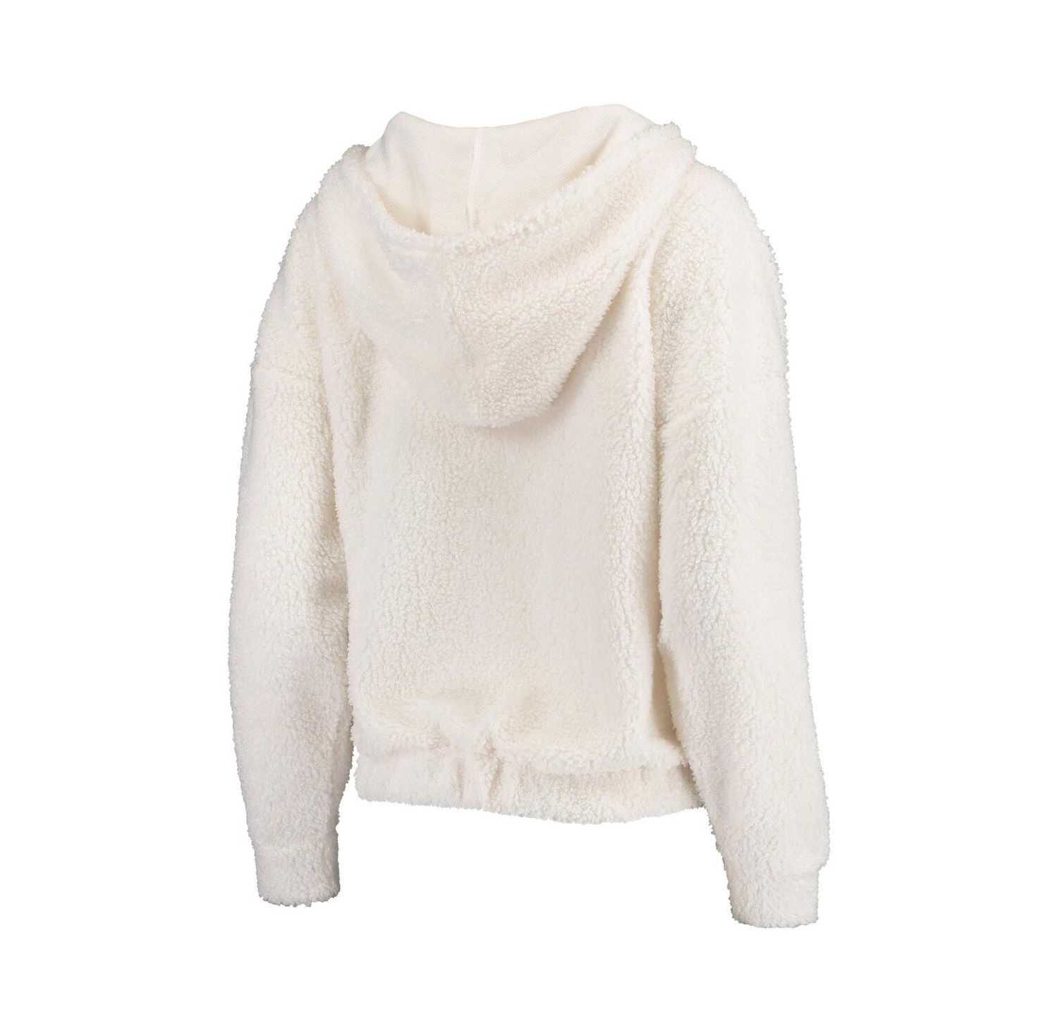 Women's Cream Los Angeles Lakers Fluffy Long Sleeve Hoodie Top and Shorts Sleep Set