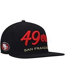 Men's Black San Francisco 49ers Script Wordmark Snapback Hat