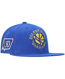 Men's Royal Golden State Warriors 50th Anniversary Snapback Hat
