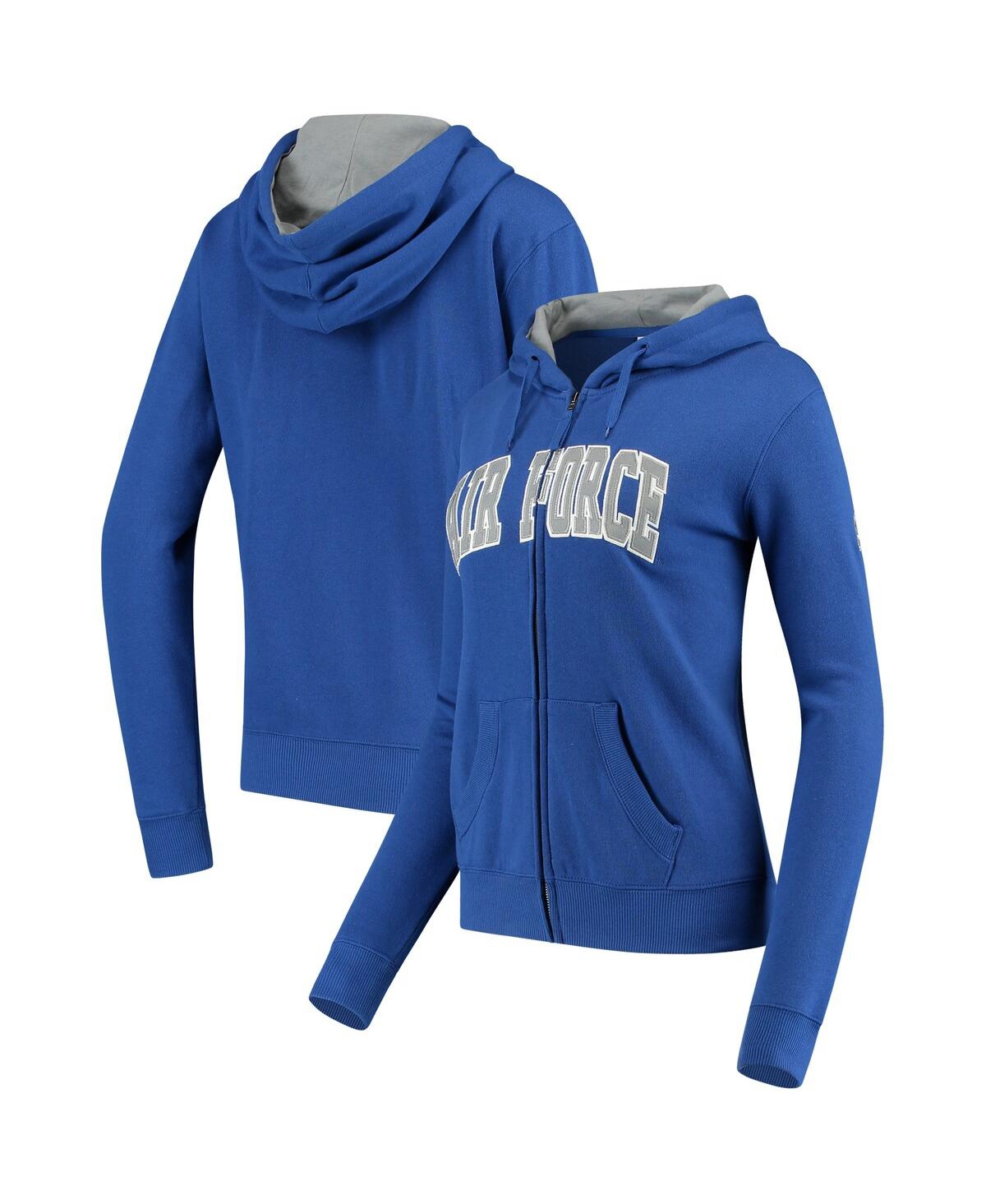 Women's Stadium AthleticAir Force Falcons Arched Name Full-Zip Hoodie - Royal