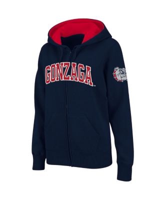 Women's Stadium Athletic Navy Gonzaga Bulldogs Arched Name Full-Zip Hoodie