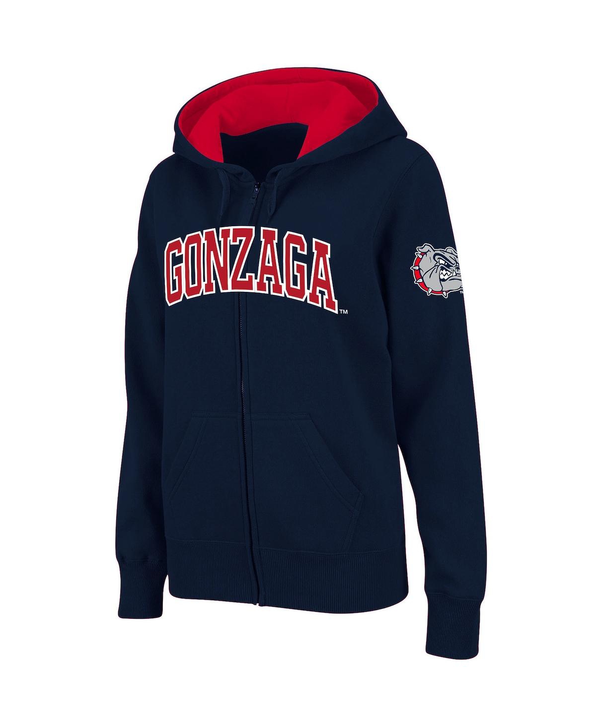 Women's Stadium AthleticGonzaga Bulldogs Arched Name Full-Zip Hoodie - Navy