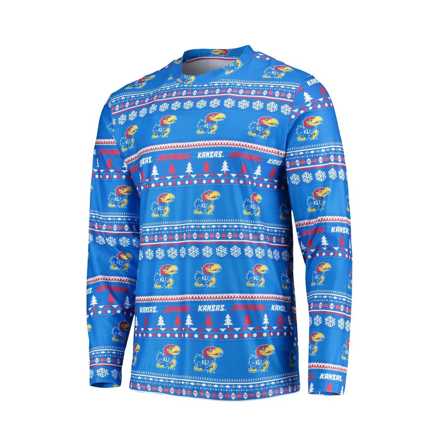 Мужская пижама Concepts Sport Kansas Jayhawks Ugly Sweater: футболка и штаны, Royal — фото 4