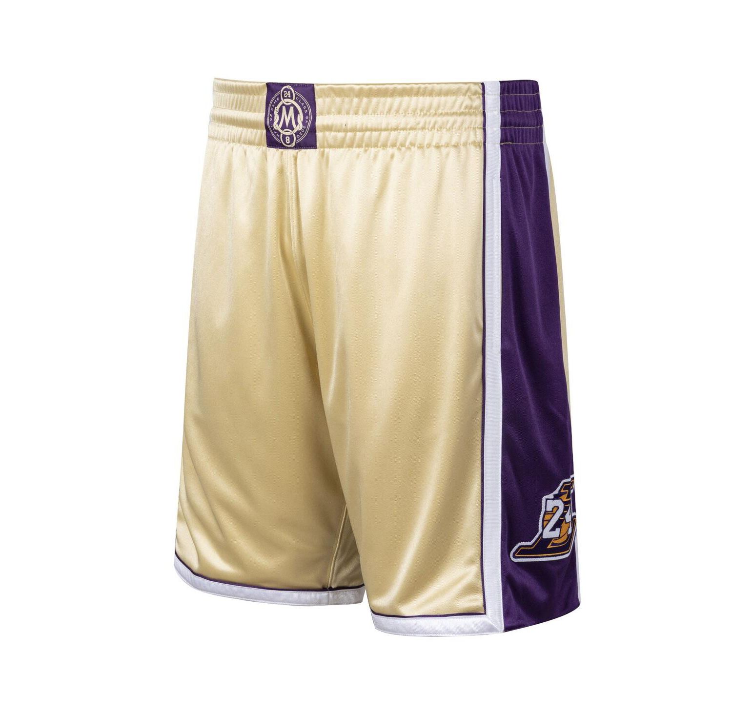 Men's Kobe Bryant Gold-Tone Los Angeles Lakers Hall of Fame Class of 2020 Authentic Hardwood Classics Shorts