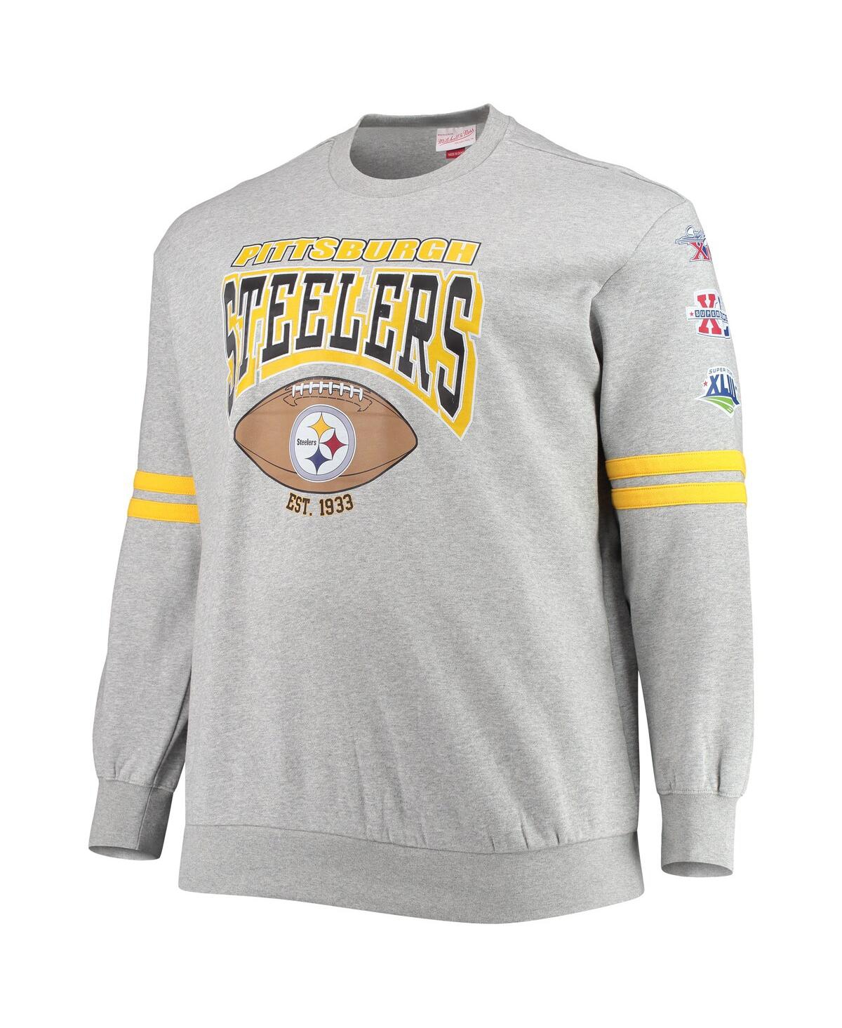 Mitchell & Ness Men's Heathered Gray Pittsburgh Steelers Big And Tall  Allover Print Pullover Sweatshirt