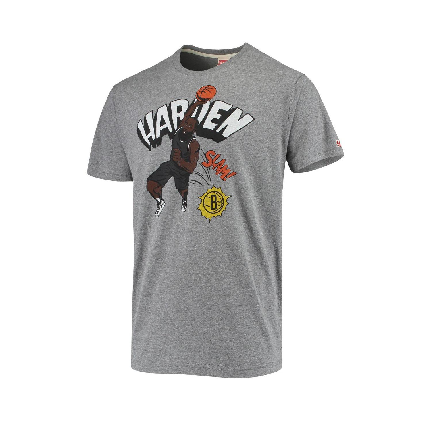 Men's James Harden Heather Gray Brooklyn Nets Comic Book Player Tri-Blend T-shirt