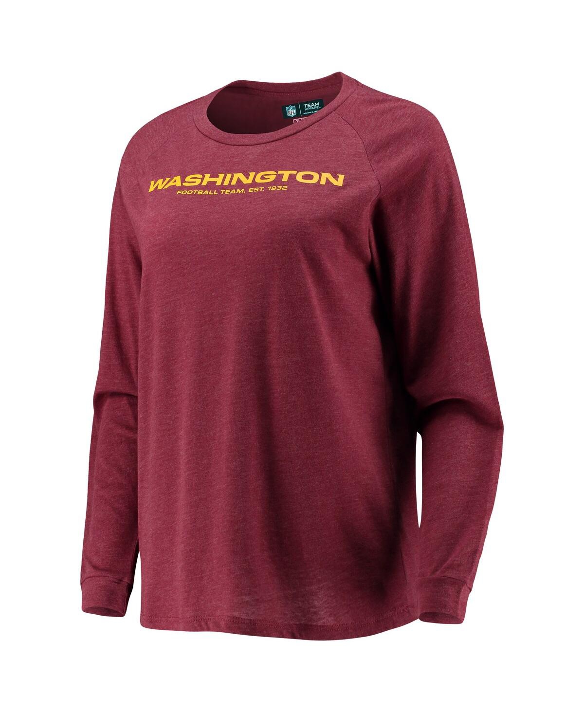 Shop Concepts Sport Women's Burgundy Washington Football Team Meter Knit Long Sleeve Raglan Top And Shorts Sleep Set