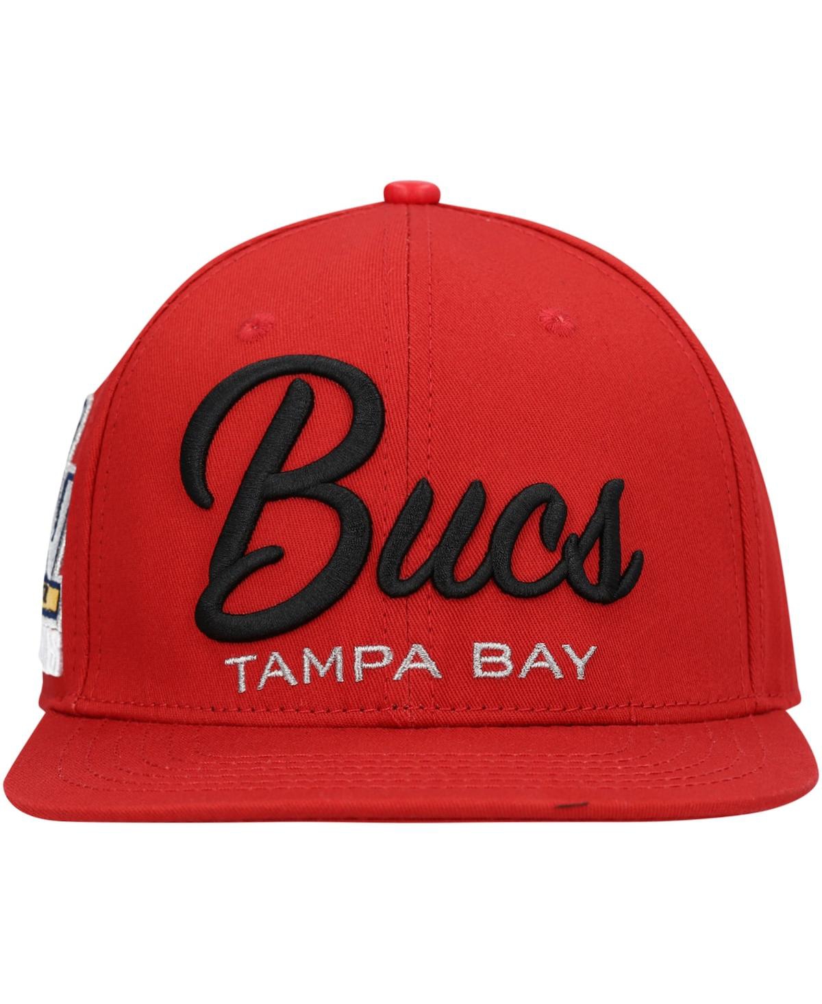 Men'sTampa Bay Buccaneers Lv Super Bowl Champions Script Wordmark Snapback Hat - Red