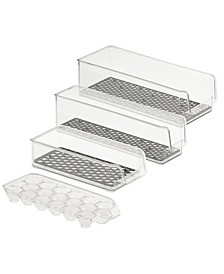 Hexa in Fridge Organizers with 3 Stackable Refrigerator Bins and Egg Storage Tray Set, 4 Piece