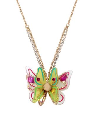 Betsey Johnson Butterfly Pendant Necklace - Macy's