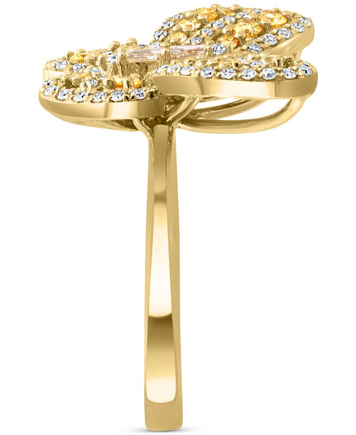 EFFY Collection - Yellow Diamond (1/3 ct. t.w.) & White Diamond (1/3 ct. t.w.) Butterfly Ring in 14k Gold