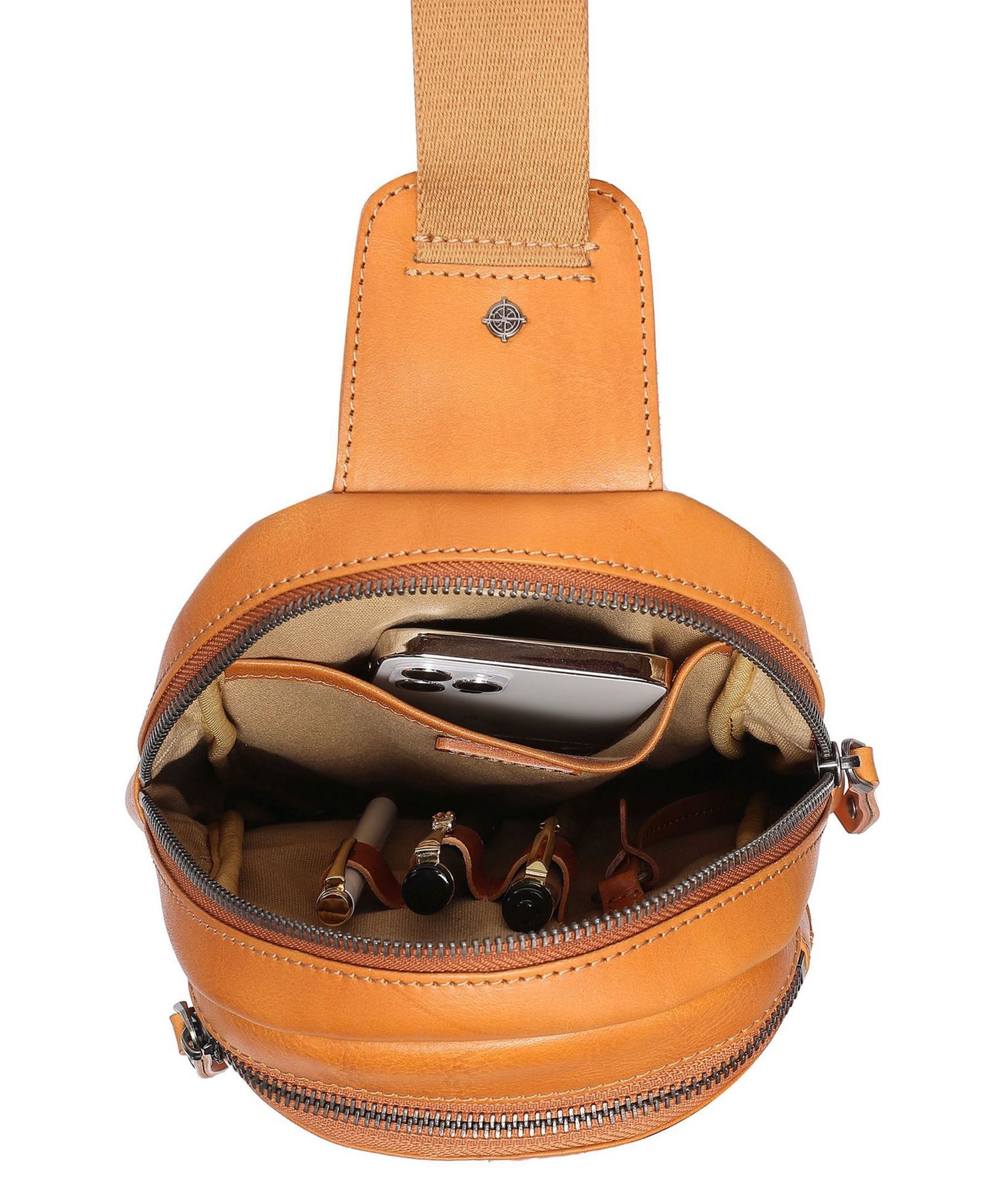Sun-Wing Leather Sling Bag
