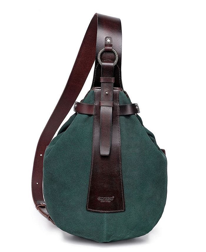 Old Trend Women's Genuine Leather Daisy Sling Bag - Kale