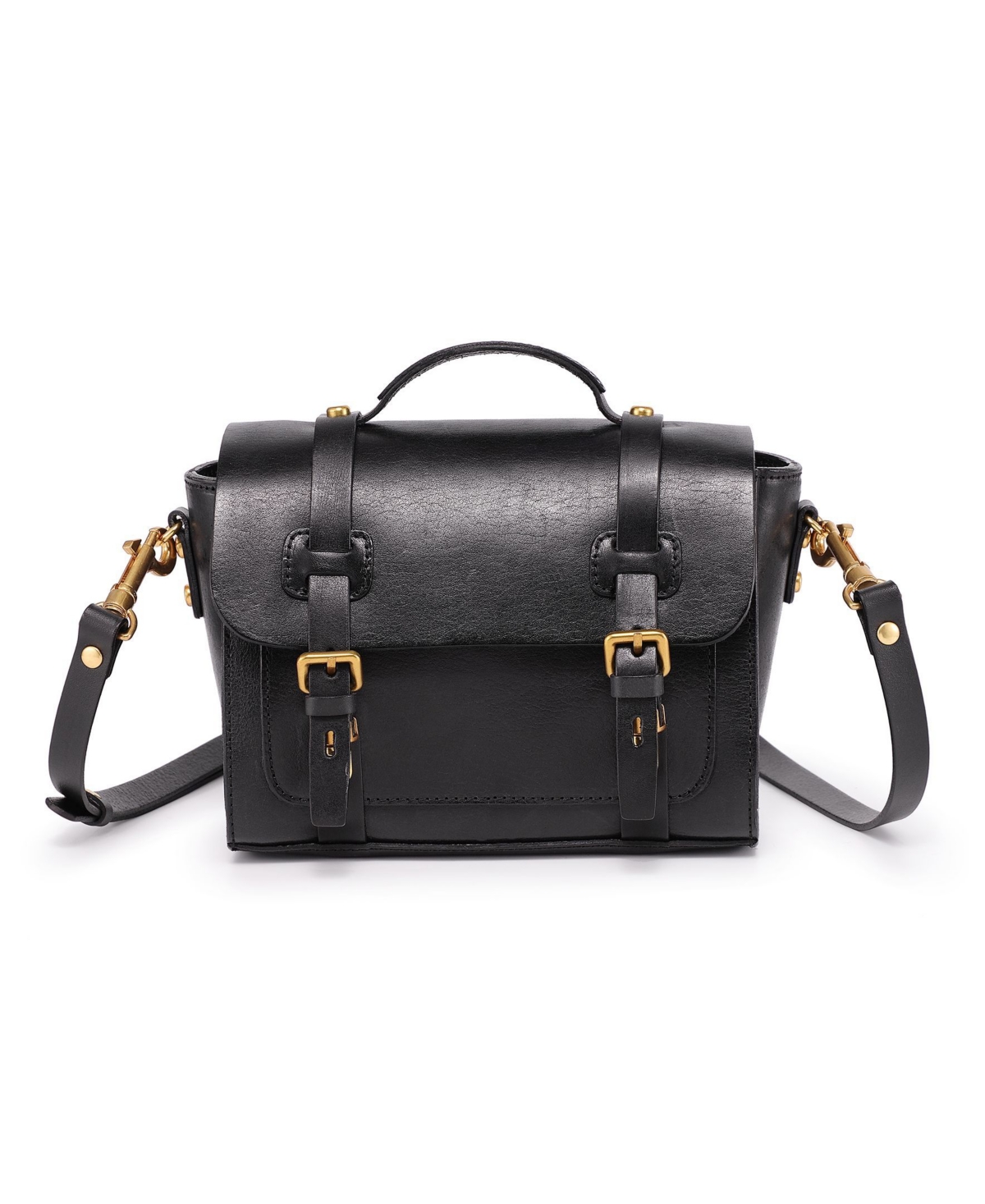 Women's Genuine Leather Focus Mini Satchel Bag - Teal