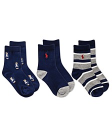 Toddler Boys Crew Sock, Pack of 3