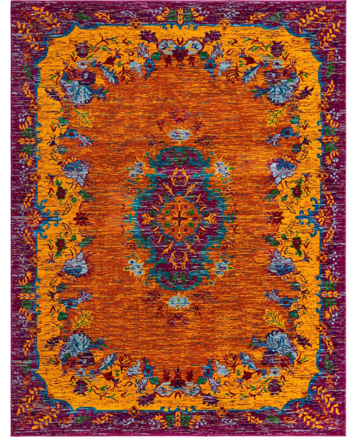 Bayshore Home Gozo Antigua 7'10in x 10' Area Rug - Orange