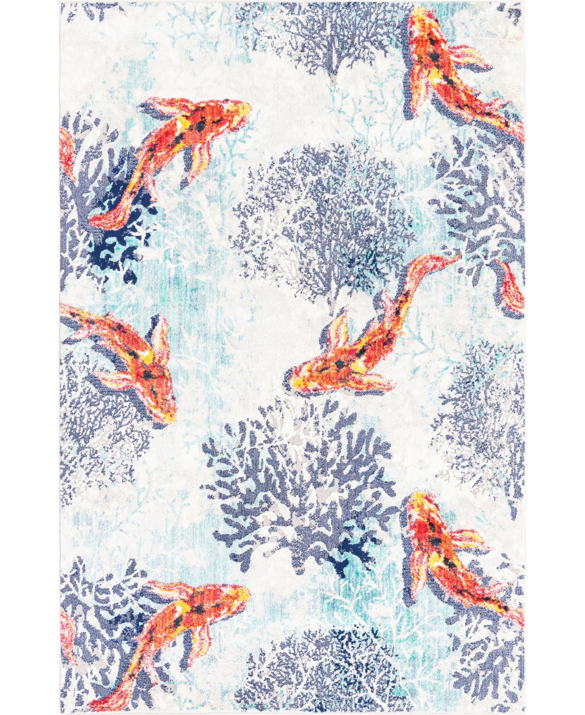 Bayshore Home Beau Gold-Tone Fish 5'3in x 8' Area Rug - Multi