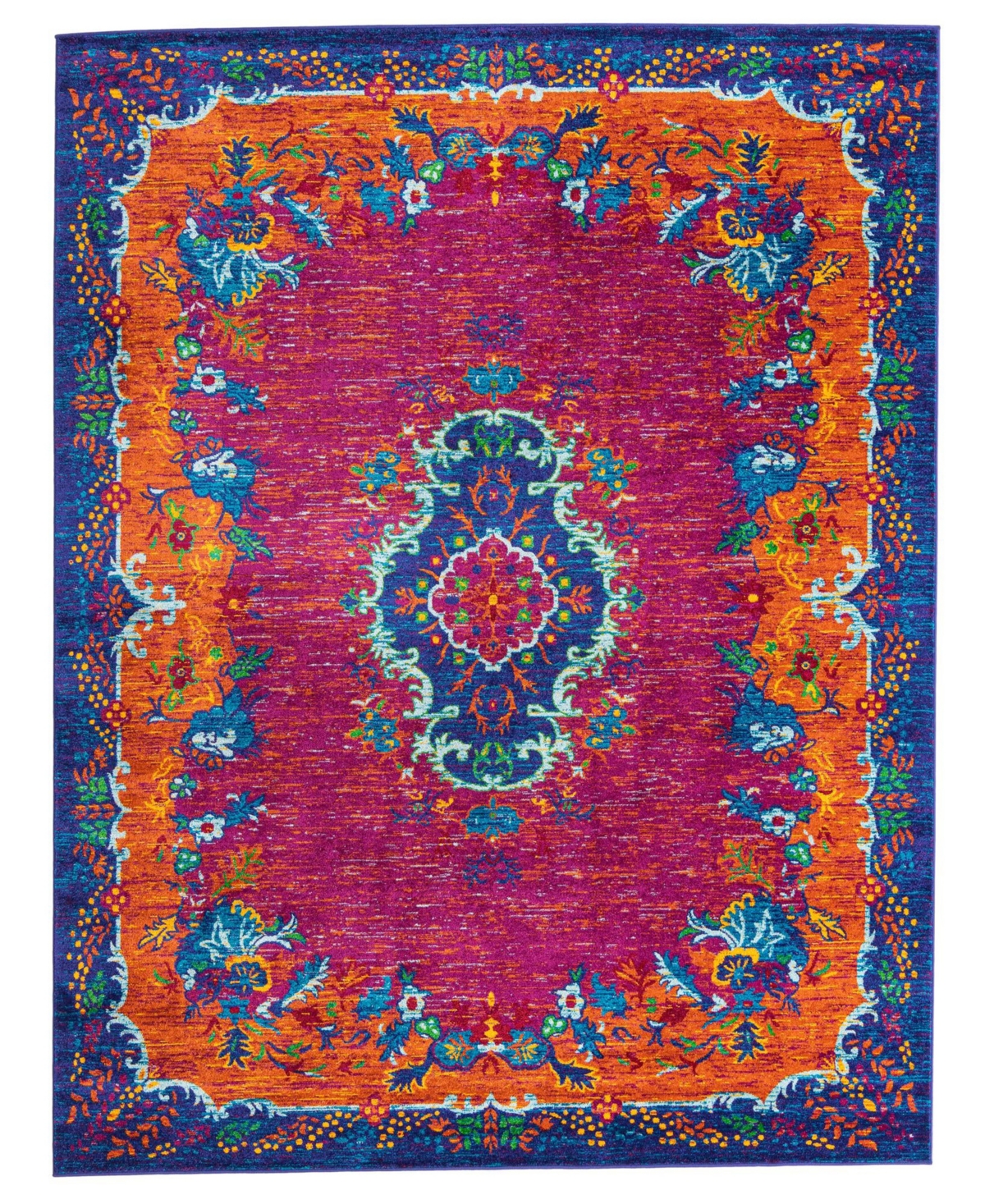 Bayshore Home Gozo Antigua 7'10in x 10' Area Rug - Fuchsia