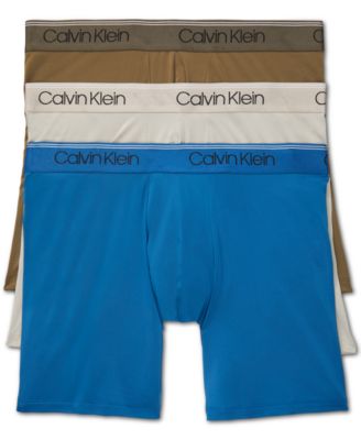 캘빈 클라인 남성 박서 브리프 언더웨어 속옷 Calvin Klein Mens 3-Pk. Micro Stretch Moisture-Wicking Boxer Briefs,Blue, Aspen, Dove