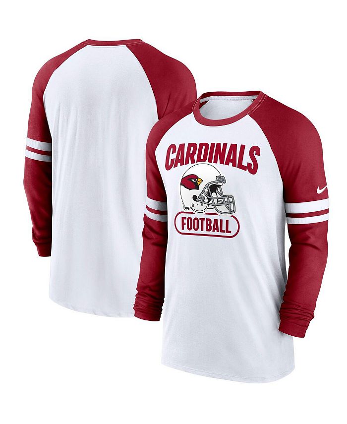 Nike Men's White, Cardinal Arizona Cardinals Throwback Raglan Long Sleeve T- shirt - Macy's