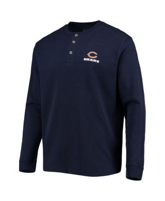 Men's Navy Chicago Bears Logo Maverick Thermal Henley Long Sleeve T-shirt