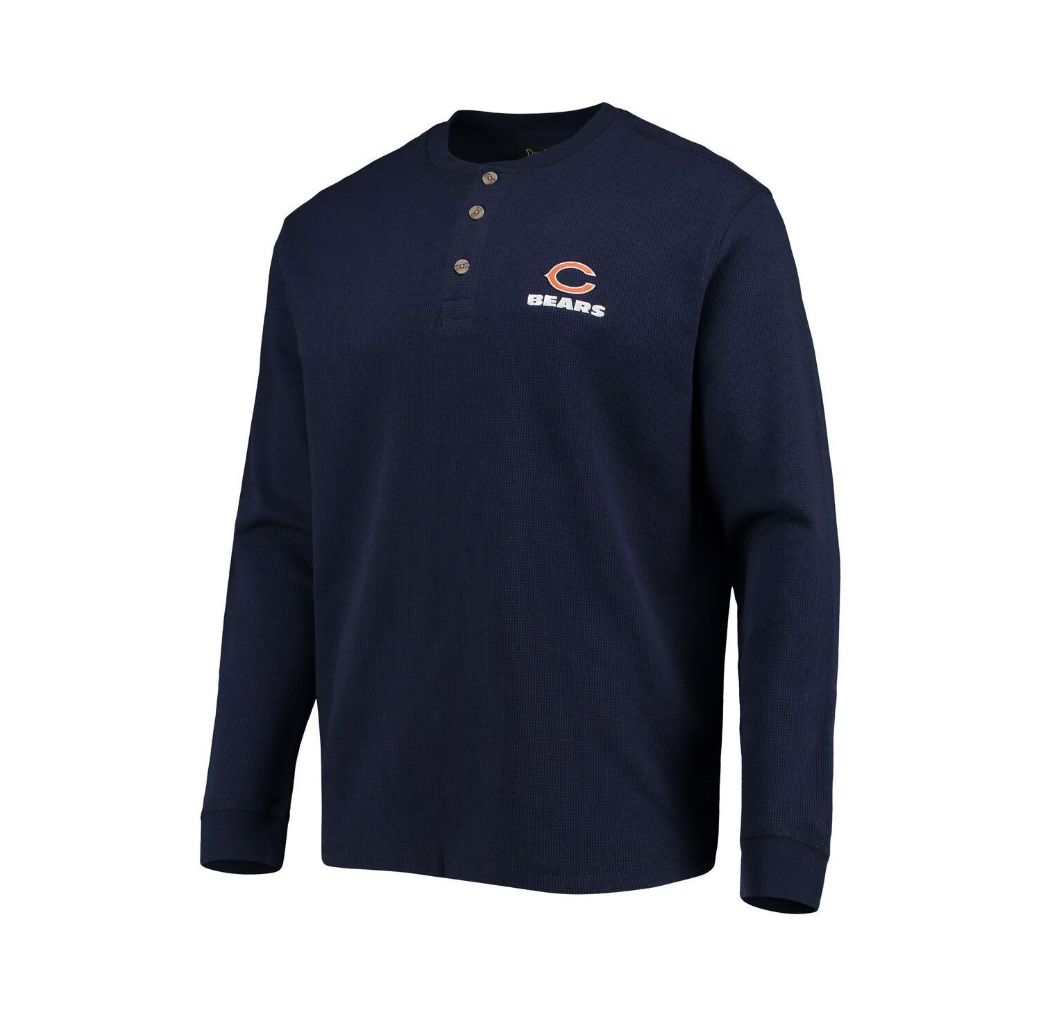 Men's Navy Chicago Bears Logo Maverick Thermal Henley Long Sleeve T-shirt