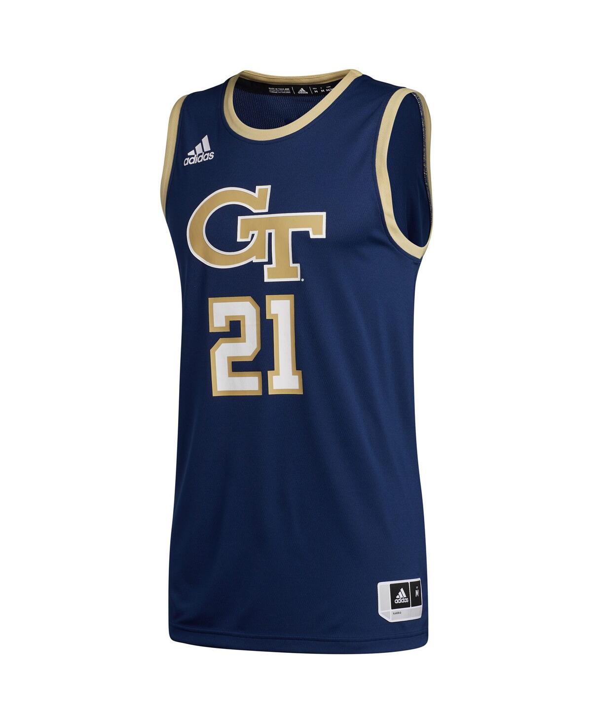 Men's adidas Number 21Georgia Tech Yellow Jackets Swingman Basketball Jersey - Navy