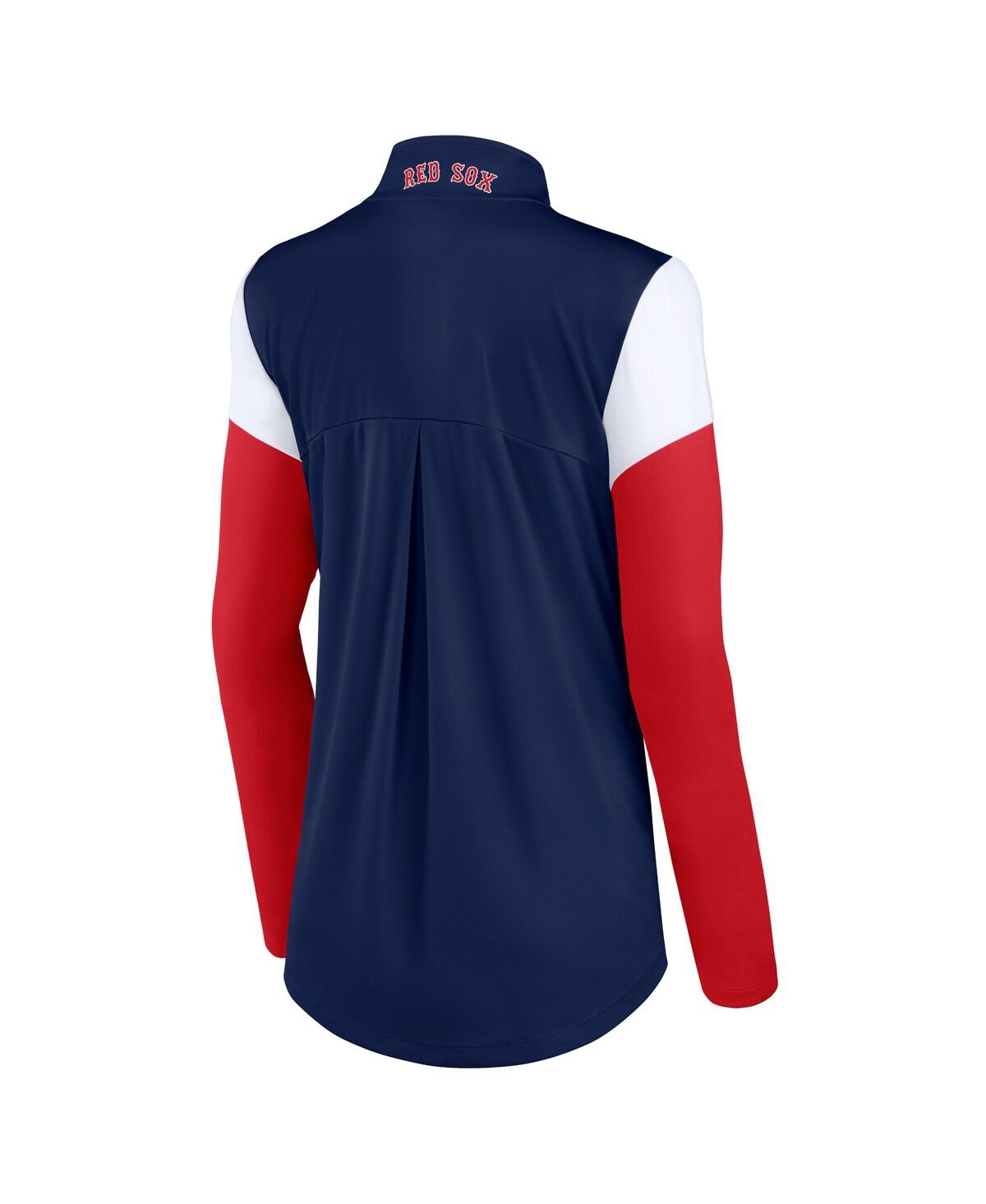 Fanatics Women's Navy, Red Cleveland Indians Authentic Fleece Quarter-zip Jacket In Navy,red