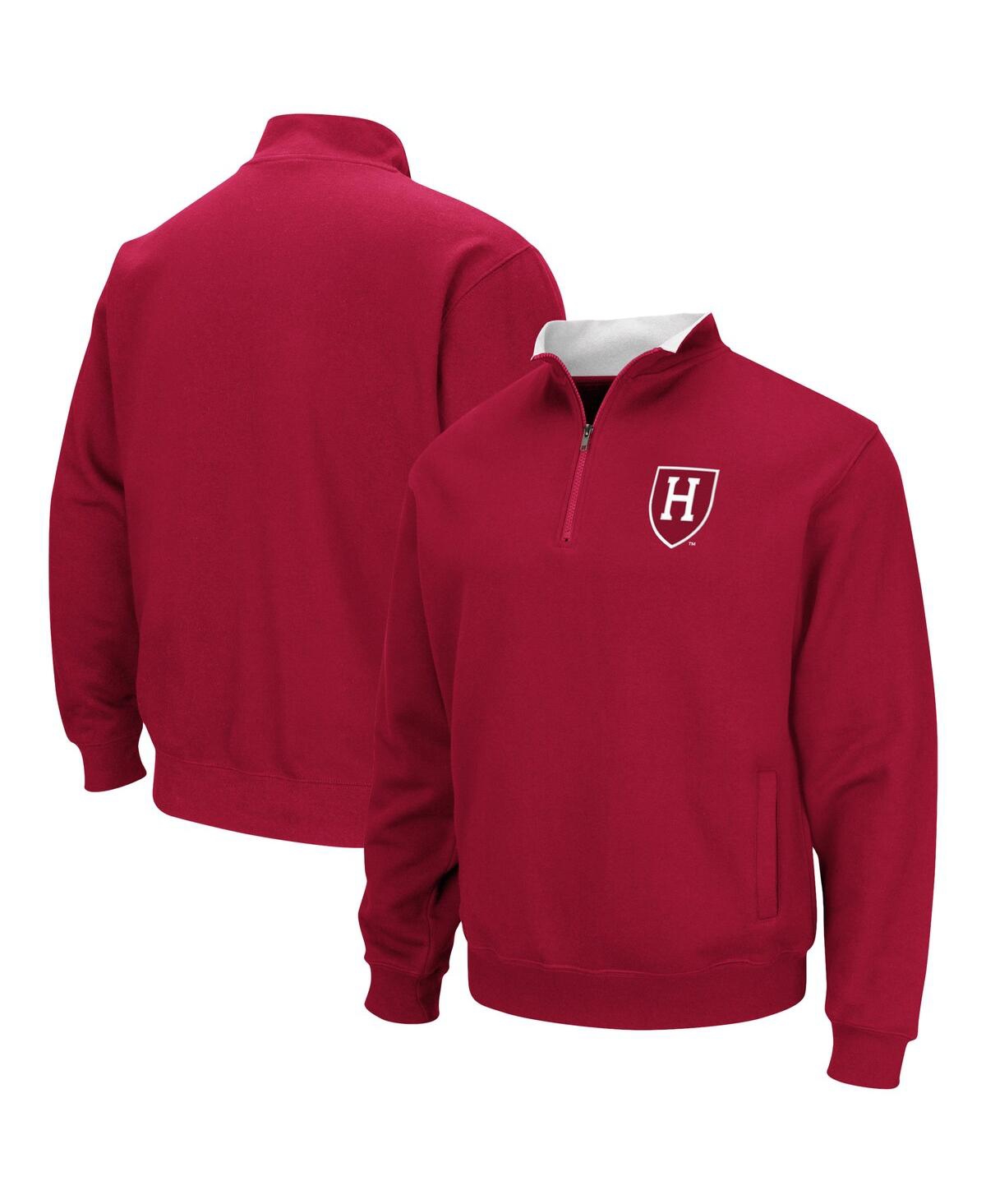 Men's Colosseum Crimson Harvard Crimson Tortugas Team Logo Quarter-Zip Jacket - Crimson